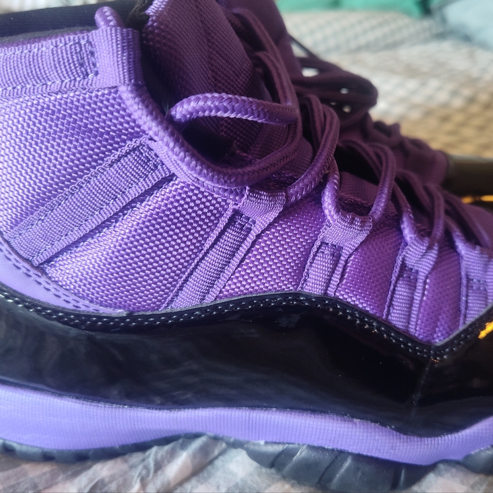 Air Jordan 11s Purple and Black Sneakers - Picture 1 of 4